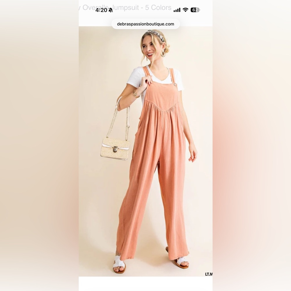 Kori Cornflower Blue Button-Strap Jumpsuit - Picture 2 of 2